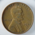USA , 1947 S Lincoln Cent, Wheat Penny , San Francisco Mint
