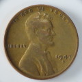 USA , 1947 S Lincoln Cent, Wheat Penny , San Francisco Mint