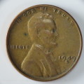 USA , 1949 S Lincoln Cent, Wheat Penny , San Francisco Mint