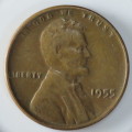 USA , 1955 Lincoln Cent, Wheat Penny , Philadelphia Mint