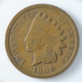 USA , 1908 Indian Head Cent, Indian Head Penny , Philadelphia Mint
