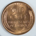 USA , 1950 D Lincoln Cent, BU Wheat Penny , Denver Mint, Uncirculated Gem Red