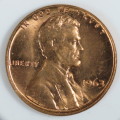 USA , 1963 Lincoln Cent, BU Memorial Penny , Philadelphia Mint, Uncirculated Gem Red