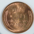 USA , 1956 Lincoln Cent, BU Wheat Penny , Philadelphia Mint, Uncirculated Gem Red