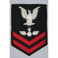 United States Navy Petty Officer 2nd Class Rank Insignia Patch E5, Aviation Ordnanceman