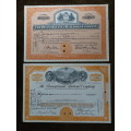 Set of Two Pennsylvania Railroad Company, Stock Certificates, 1952 to 1961