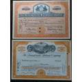 Set of Two Pennsylvania Railroad Company, Stock Certificates, 1952 to 1958