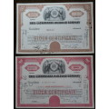 Set of Two Erie Lackawanna Railroad Company, Stock Certificates, 1960 to 1966
