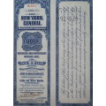1921 New York Central Railroad Company, $1000 Bond Certificate M14607