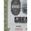 1945 Great Northern Railway Company, $1000 Gold Bond Certificate 23572