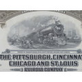 1925 Pittsburgh Cincinati Chicago and St Louis Railroad Company, $1000 Gold Bond Certificate 7658