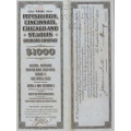 1925 Pittsburgh Cincinati Chicago and St Louis Railroad Company, $1000 Gold Bond Certificate 21974