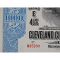 1927 Cleveland Cincinnati Chicago and St Louis Railway Company, $1000 Bond Certificate M35290