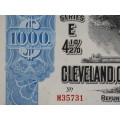 1927 Cleveland Cincinnati Chicago and St Louis Railway Company, $1000 Bond Certificate M35731