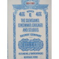 1927 Cleveland Cincinnati Chicago and St Louis Railway Company, $1000 Bond Certificate M38766