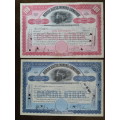 1930 Set of 2 North Butte Mining Company, Stock Certificate, 125 Shares , C5997