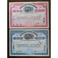 1930 Set of 2 North Butte Mining Company, Stock Certificate, 150 Shares , C8366