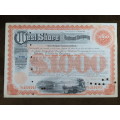 Set of 2 1885 to 1927 West Shore Railroad Company, $1000 Bond Certificate With  Coupons 33798