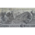 1924 WEstern Union Mining Company, Stock Certificate, 1000 Shares , 3123