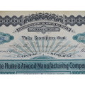1901 Plume And Atwood Manufacturing Company, Stock Certificate, 650 Shares , 202