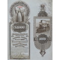 1893 Cleveland Cincinnati Chicago St Louis Railrway Company Bond, $1000 Gold Bond, 22253