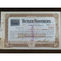 1919 Butler Brothers, Stock Certificate, 25 Shares, B21424