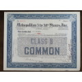 1922 Metropolitan 5 to 50c Stores, Stock Certificate, 3 Shares, 10709