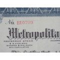 1922 Metropolitan 5 to 50c Stores, Stock Certificate, 3 Shares, 10709