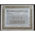 1922 Metropolitan 5 to 50c Stores, Stock Certificate, 10/100 Shares, 30520