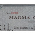 1919 Magma Copper Company, Stock Certificate, 100 Shares, 15865