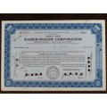 1945 Kaiser Frazer Corporation, Stock Certificate, 13 Shares, 05158