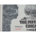 1920 Pittsburgh Cincinnati Chicago and St Louis Railroad Company, $1000 Gold Bond Certificate 10153