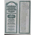 1944 Pittsburgh Cincinnati Chicago and St Louis Railroad Company, $1000 Bond Certificate 2465