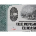 1944 Pittsburgh Cincinnati Chicago and St Louis Railroad Company, $1000 Bond Certificate 2468