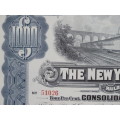 1913 The New York Central Railroad Company, $1000 Gold Bond Certificate 51026