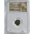 Ancient Judaea Half Prutat Coin, 4 BC NGC Herod Archelaus