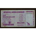 Zimbabwe $5 Billion 2008 p61 Special Agro Cheque