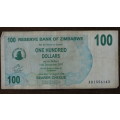 Zimbabwe $100 2006 p42 Bearer Cheque One Hundred Dollars