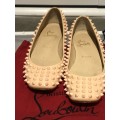 Christian Louboutin patent leather ballet flats *Lou spikes*