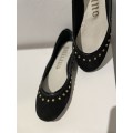 Galliano ballet flats UK5 ***NEW*** Black with gold studs