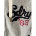 Superdry* grey premium fleece lined* zipped hoodie* thick - XS