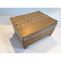 Brass Box with hinged lid and wooden inner
