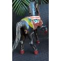 Beautifully detailed carved Wooden Horse made in India - excellent condition 45cm H 25cmL