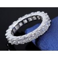 Elegant 2 Carat Simulated Diamond Eternity Ring. Sizes 5,6,7,8,9. 3 Colours mobicred available