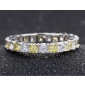 Elegant 2 Carat Simulated Diamond Eternity Ring. Sizes 5,6,7,8,9. 3 Colours mobicred available