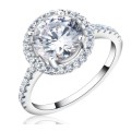 Amazing 2 carat Round cut Simulated Diamond Halo Ring. Sizes 5,6,7,8,9/ J1/2,M,O,Q,R3/4