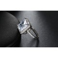 Amazing 4 carat Princess cut Simulated Diamond Ring. Size 6. Click to see stone used