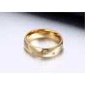 0.5 Carat Simulated Diamond Eternity Ring Titanium Steel Wedding band. Size 7/O