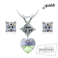 Amazing Swarovski&Simulated Diamond  Necklace & earring set. See the Swarovski shine