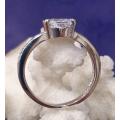 Sterling silver ring - Sparkling CUBIC ZIRCONIA - size 6 / M